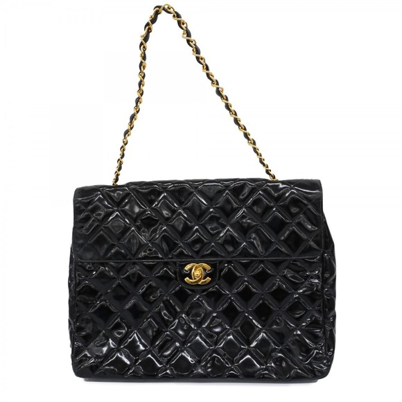 CHANEL Handbags - Chanel Shoulder Bag Matelasse Patent Leather Black Women's